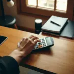 Calculatrice posée sur des documents de rentabilité immobilière