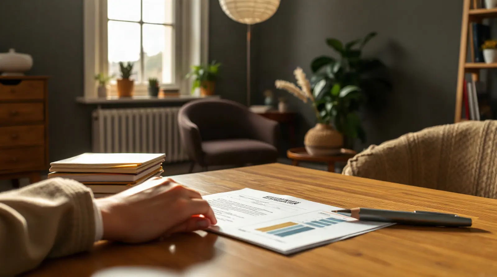 Gestionnaire immobilier remplissant une déclaration fiscale de revenus fonciers