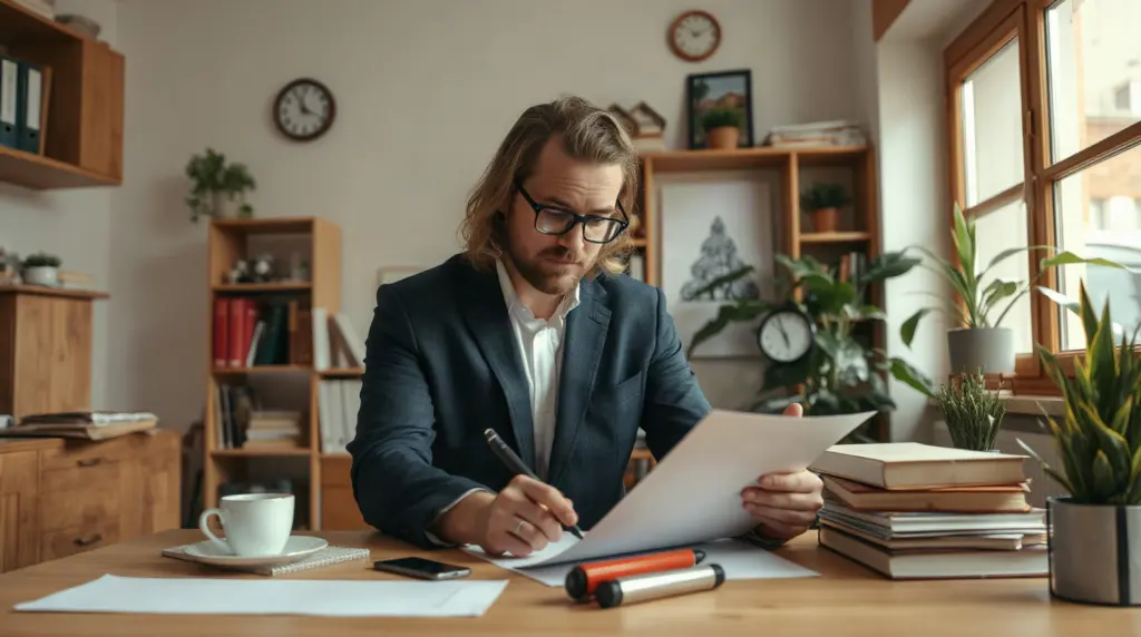 Investisseur consultant des documents fiscaux immobiliers