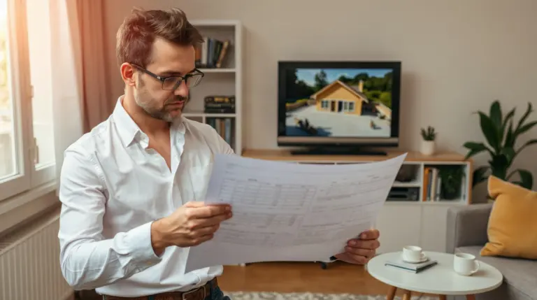 Propriétaire examinant des devis de travaux pour un appartement locatif