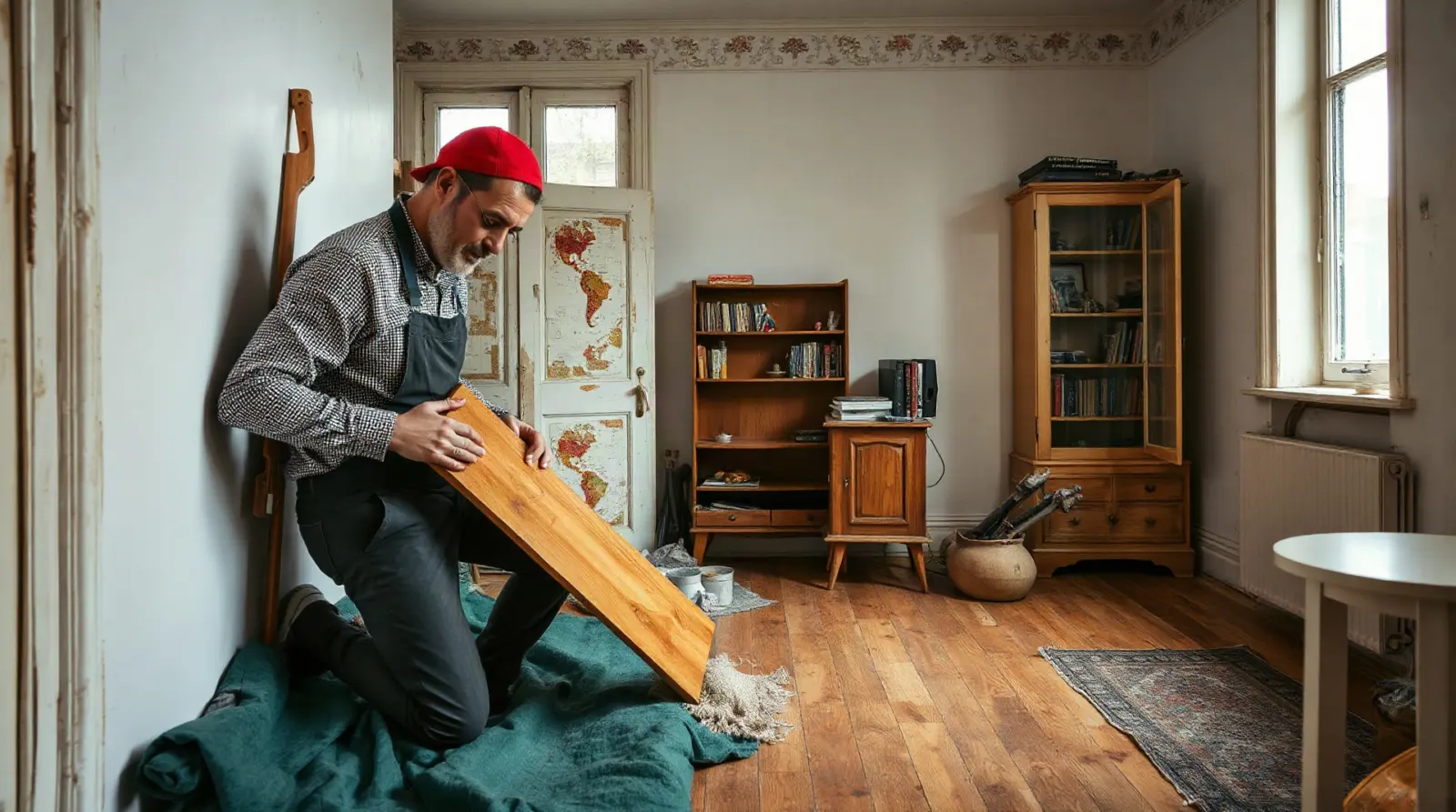 Déclaration 2044 et factures de travaux disposées sur un bureau