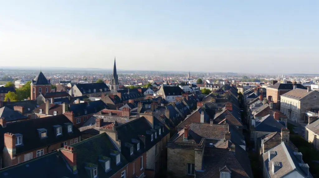 Vue aérienne du centre-ville de Saint-Étienne